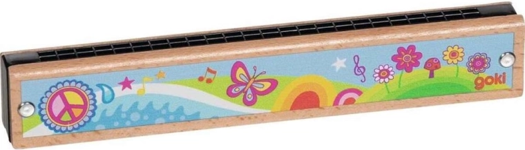 Goki houten mondharmonica Flower