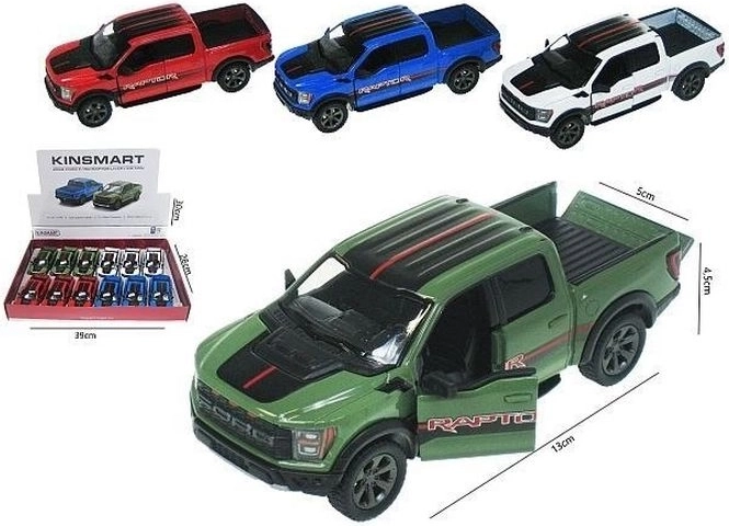 Auto Ford F-150 Raptor 2022 met terugtrekmotor (pull-back) met openslaande deuren