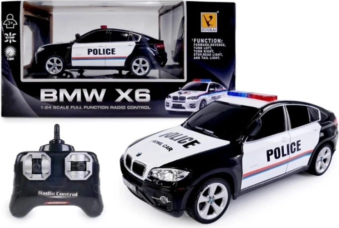 Op afstand bestuurbare politieauto in BMW X6-stijl