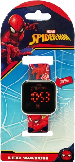 kinder LED horloge met kalender spiderman