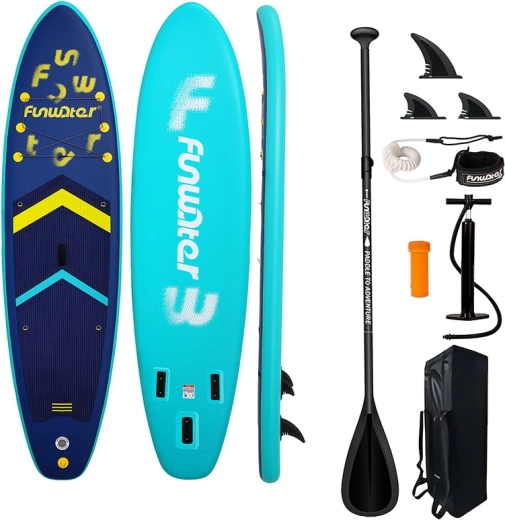 FunWater opblaasbaar SUP-paddleboard, 350 × 86 × 15 cm, marineblauw