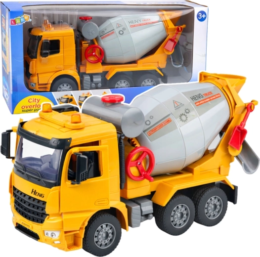 Kinderbetonmixer met draaibare trommel, licht en geluid