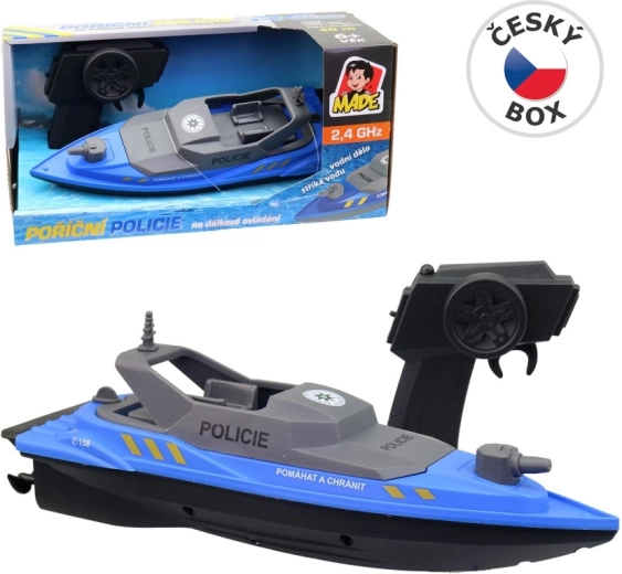 MaDe politieboot met afstandsbediening 2,4 GHz met watersproeifunctie - 1 stuk