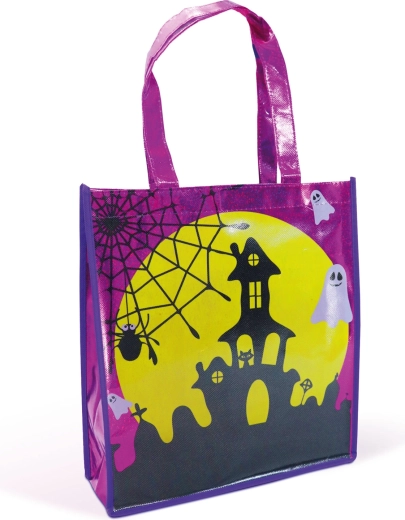 Halloween-cadeautas met kasteelmotief, paars