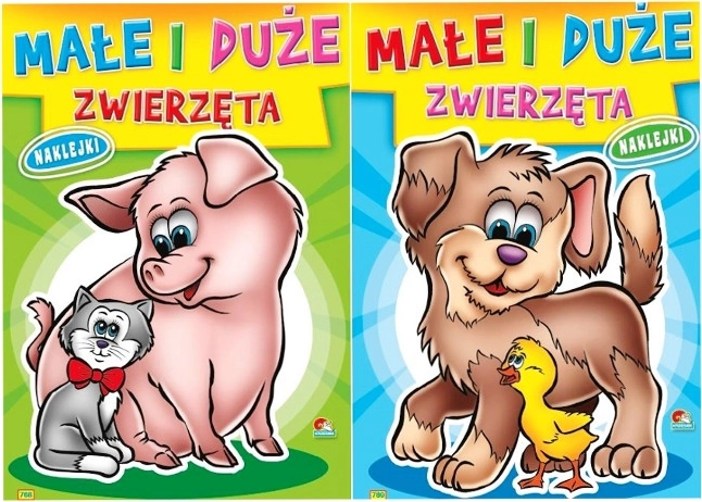 Kleurboek Kleine en Grote Dieren met stickers en rijmpjes