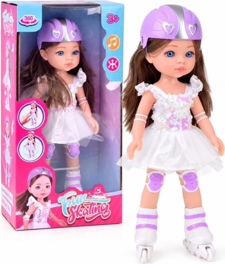 Interactieve pop op rolschaatsen 35 cm