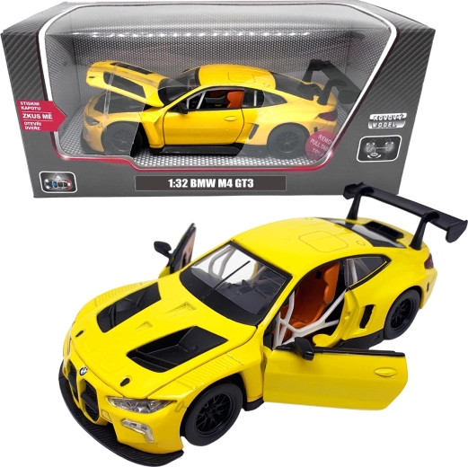 Metalen model BMW M4 GT3 1:32 geel