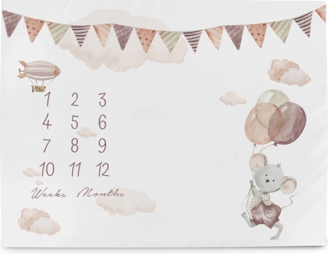 Ceba Baby mijlpaal-fotomat basic mouse 92 × 72 cm
