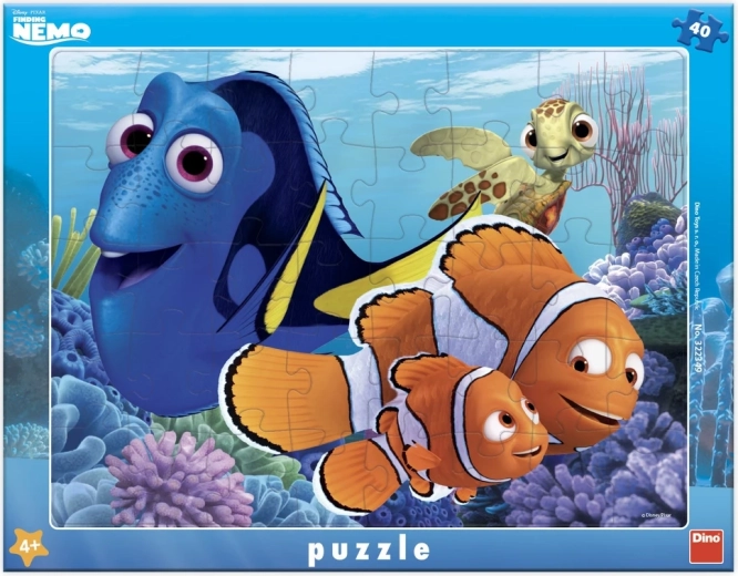 Dino puzzel Nemo en vrienden 40 stukjes met lijst