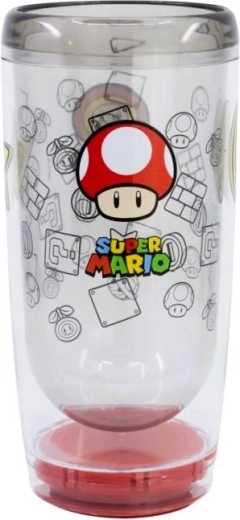 Grote dubbelwandige beker Super Mario met Smartgrip tegen omvallen - 1 stuk