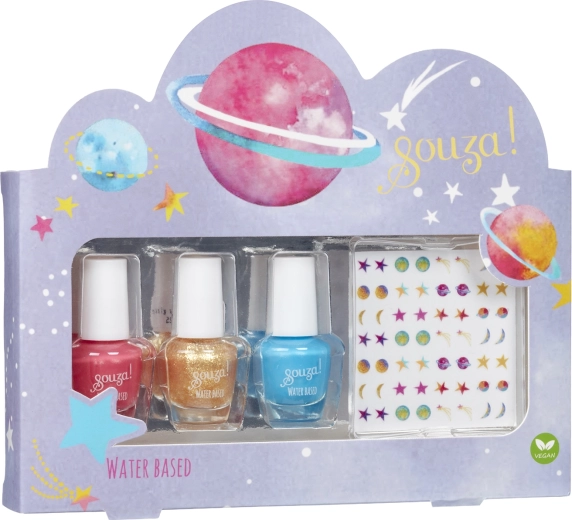 Souza! kinderset nagellak met galaxy-stickers