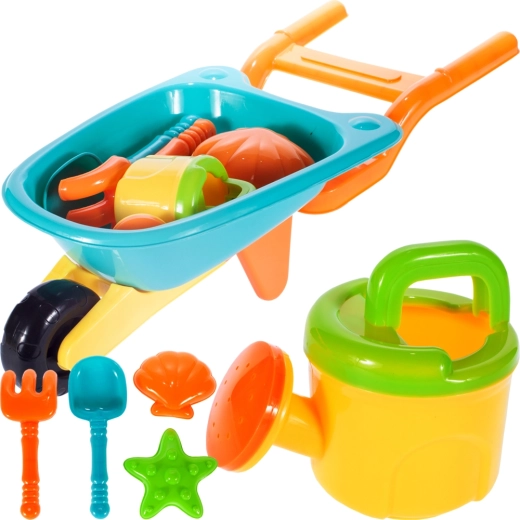 Bakt met accessoires voor zand