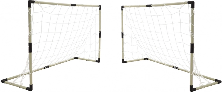 Set van twee voetbaldoelen met scorebord en accessoires