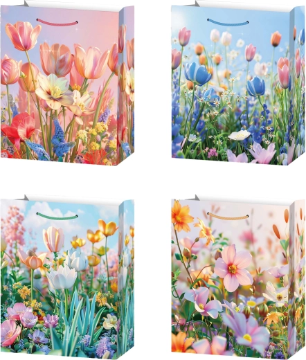 Cadeautas S met bloemenweide-motief