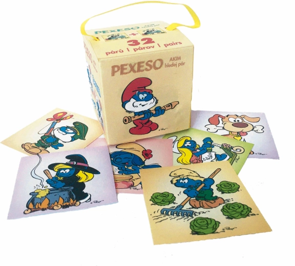 Pexeso Smurfen in een papieren doosje