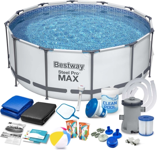 Tuinframezwembad 427 × 84 cm set 17-in-1 BESTWAY Steel Pro MAX