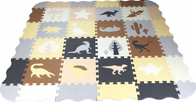 Schuimpuzzelmat dinosaurussen met randen 28 x 28 cm