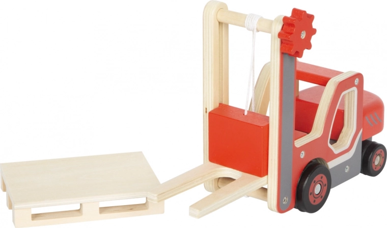 small foot houten heftruck met pallet