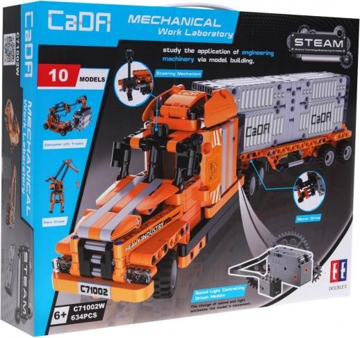 CaDA Mechanical Work Laboratory bouwset 10-in-1 – vrachtwagen en bouwmachines 634 onderdelen