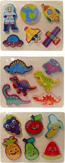 Houten puzzels voor kinderen met dieren en gereedschappen