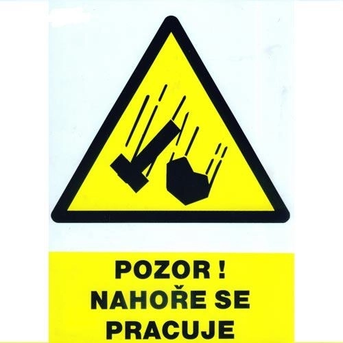 Veiligheidsbord Let op! Er wordt boven gewerkt A4 kunststof