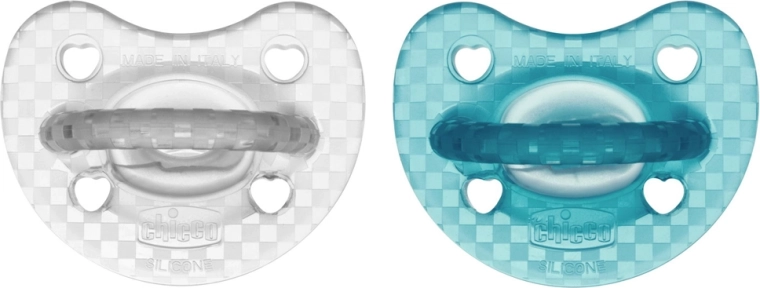 Chicco Physio Luxe orthodontische fopspeen groen-grijs 16–36 m, 2 stuks