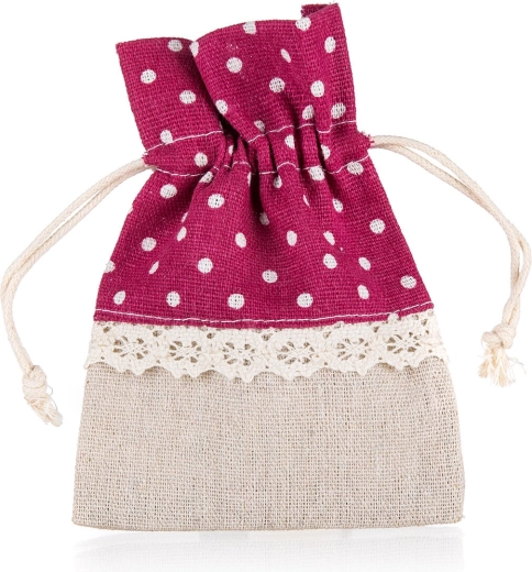 Decoratief katoenen zakje DOTS 10 × 13 cm, rood