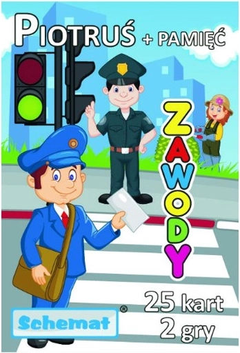 Educatieve kaartspellen Piotruś en Geheugen – beroepen (25 kaarten)