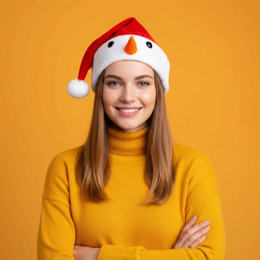 Kerstmuts van Sinterklaas met sneeuwpopmotief