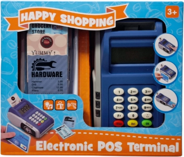 Kinder POS-betaalterminal met kaart en bonnetjes