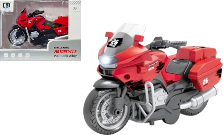 Motorfiets met frictieaandrijving en licht