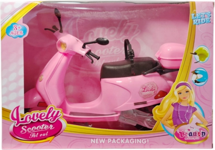 Roze scooter voor poppen
