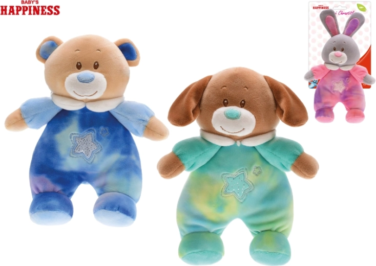 Pluchen diertje Baby Happiness met rammelaar 21 cm