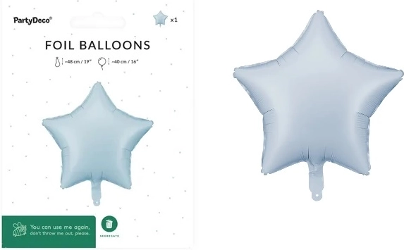 Folieballon ster 48 cm mistblauw