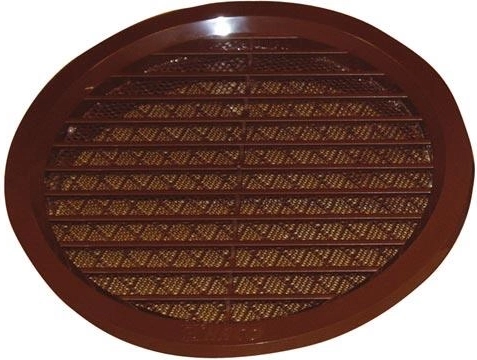 Ventilatierooster met gaas, diameter 140 mm, bruin