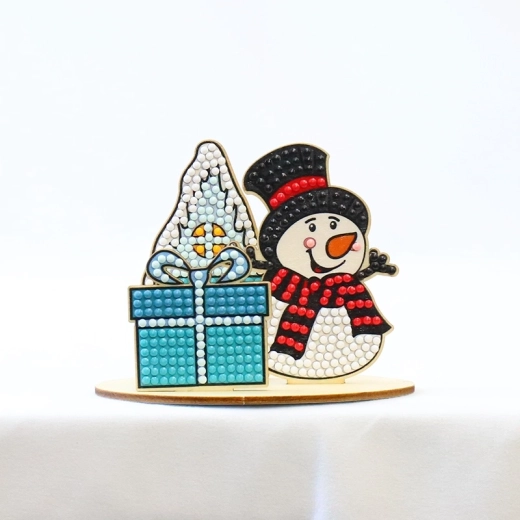 2Kids Toys diamantpainting met standaard kerst-sneeuwpop