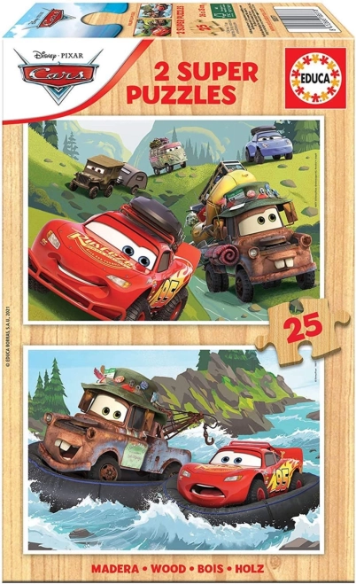 Houten puzzel Auto's van EDUCA 2x25 stukken
