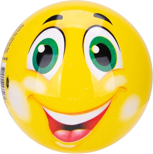 Kleurige bal met vrolijk gezichtje 13 cm
