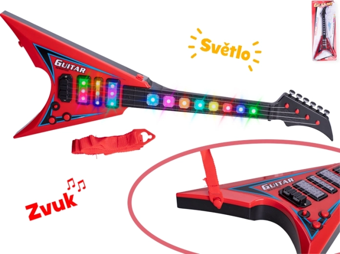 kinder elektrische gitaar 58 cm met licht en geluiden