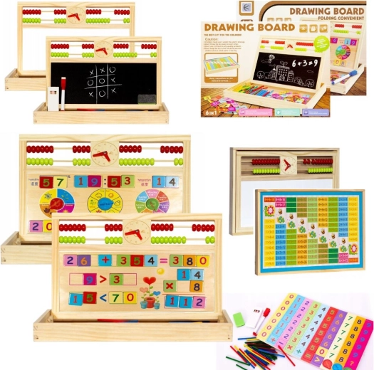 Houten multifunctioneel educatief bord 2-in-1