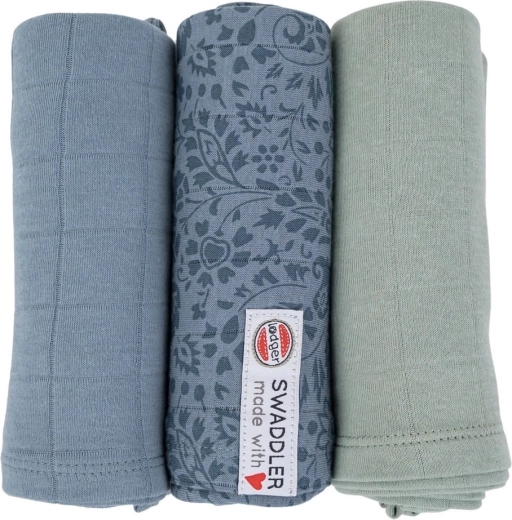 Lodger swaddler Flower tribe ocean – set van 3 stuks 70 × 70 cm