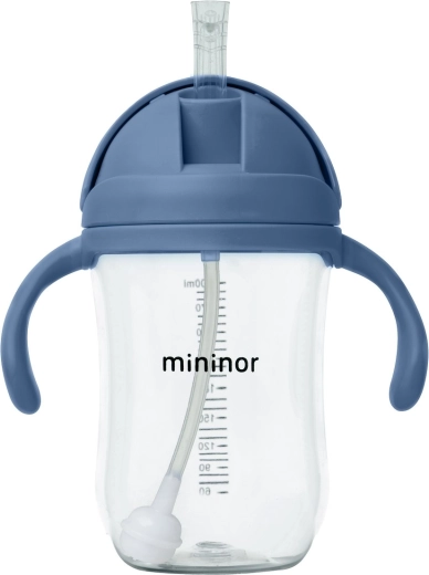 Mininor drinkfles met rietje van tritan 330 ml blue whale