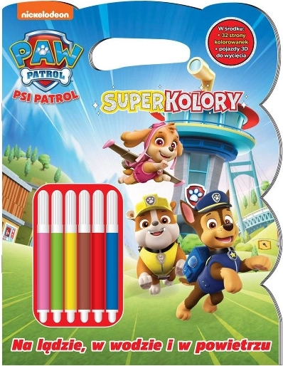 PAW Patrol Superkleuren 8: Op het land, in het water en in de lucht – kleurboek met stiften