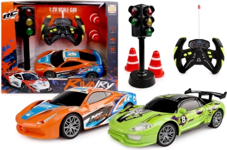 RC-auto met licht en geluid + accessoires