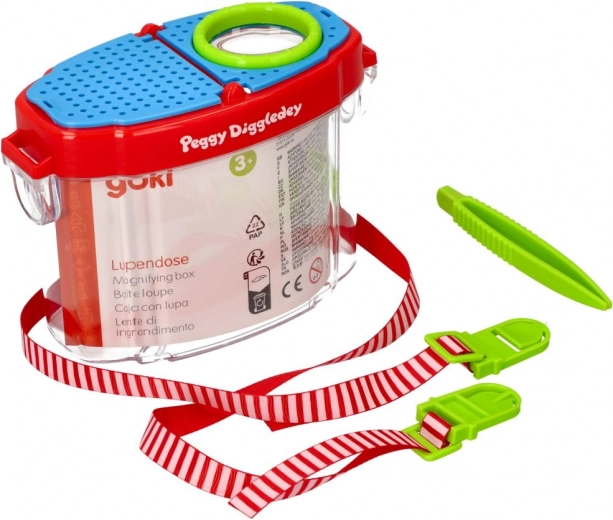 Kinder observatiepot met vergrootglas en pincet Goki
