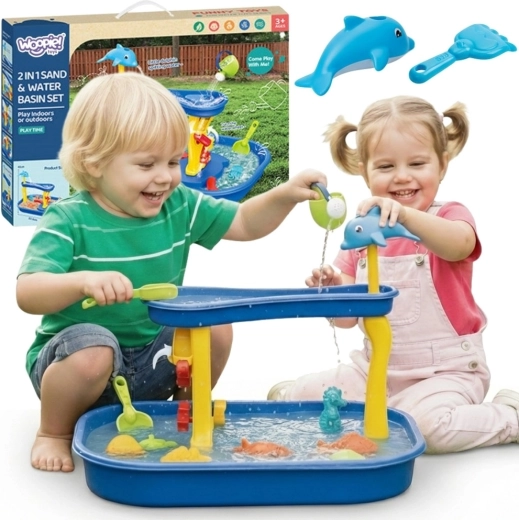 Woopie waterspeeltafel met waterval en dolfijn, 11 onderdelen