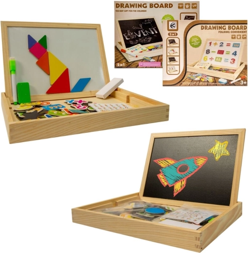 Houten multifunctioneel educatief bord 2-in-1 - 1 stuk