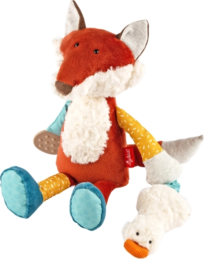 Sigikid ontwikkelingsknuffel vos met rammelaar, knisperfolie en bijtring 32 cm