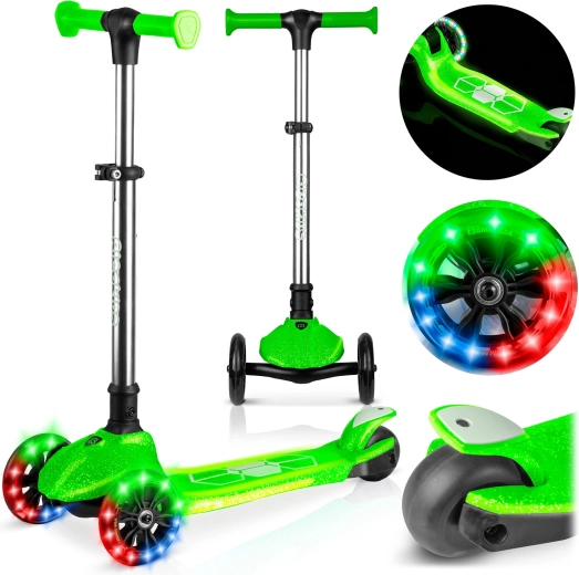 RICOKIDS Jelly driewieler balansstep met lichtgevende wielen – groen