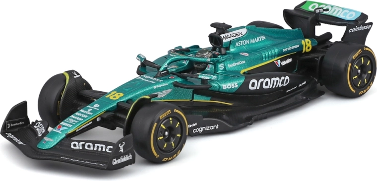Bburago model Formule 1 Aston Martin AMR25 2025 #18 Lance Stroll 1:43 in acrylbox